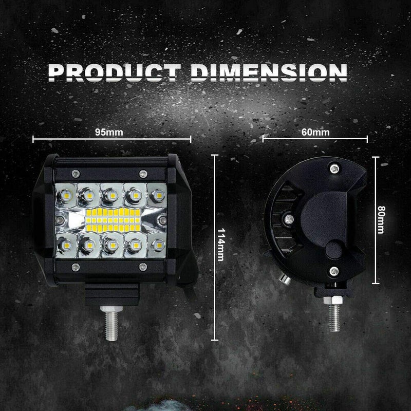 Turboo 4 Inch Led Pod Lights 60W 12000LM Triple Row Spot Flood Combo Off Road Fog Driving Work Light for Truck ATV UTV SUV Boat, 8 Pack - Image 2